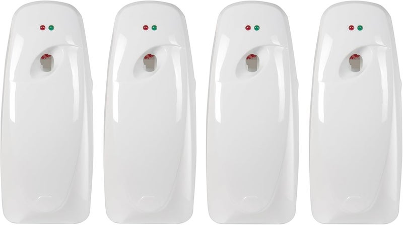 EnBath Automatic Air Freshener Spray Dispenser (4-Pack) Wall Mounted or Free Standing, Commercial and Home Use, Multiple Time Scent/Mist Release Settings for Room/Bathroom Sprayer (White) - Image 1